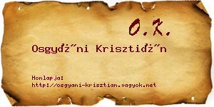Osgyáni Krisztián névjegykártya